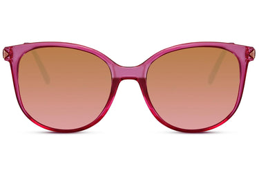Heart-shaped sunglasses with pink lenses